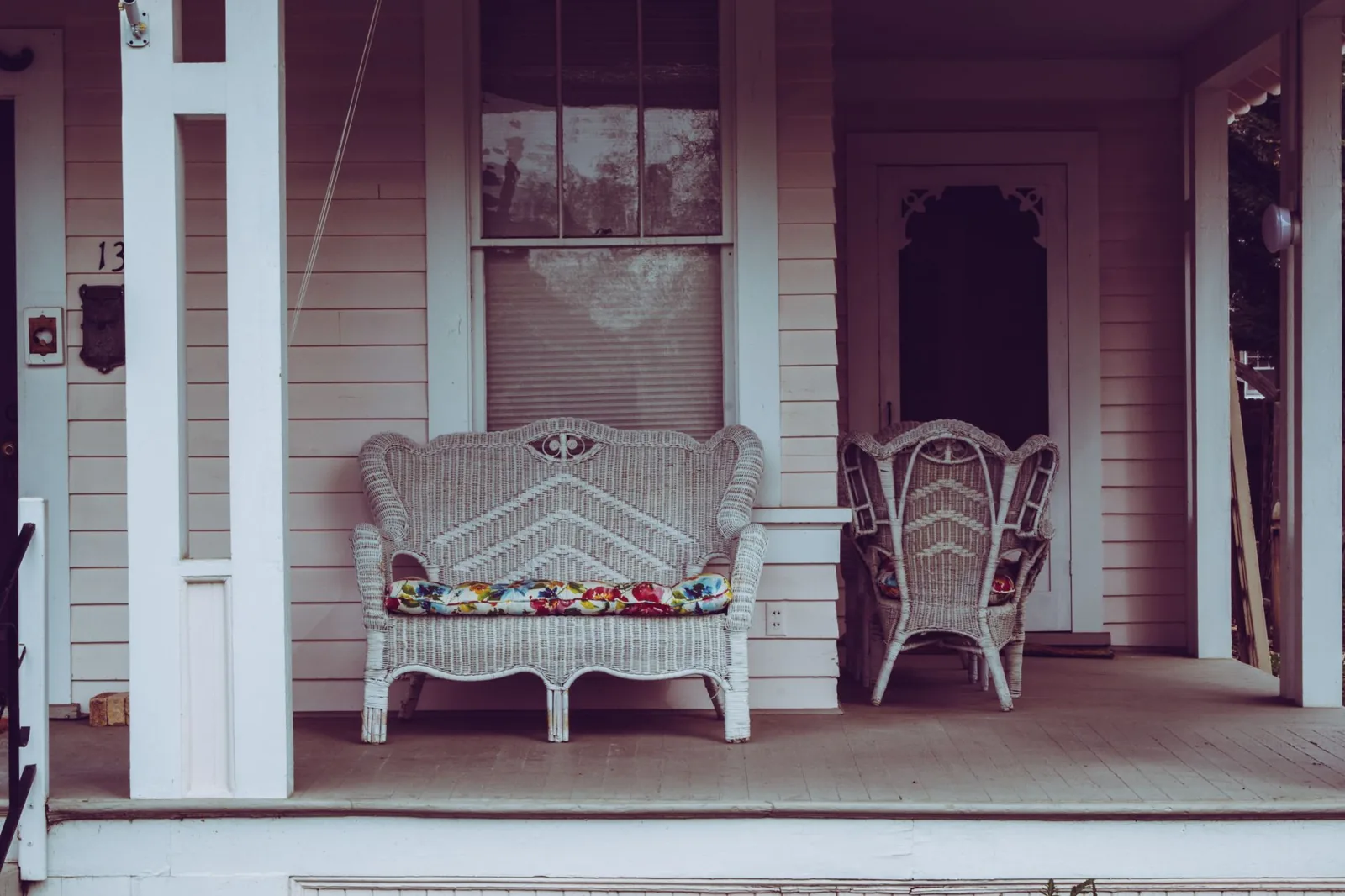 Wraparound covered porch on a Southern-style home